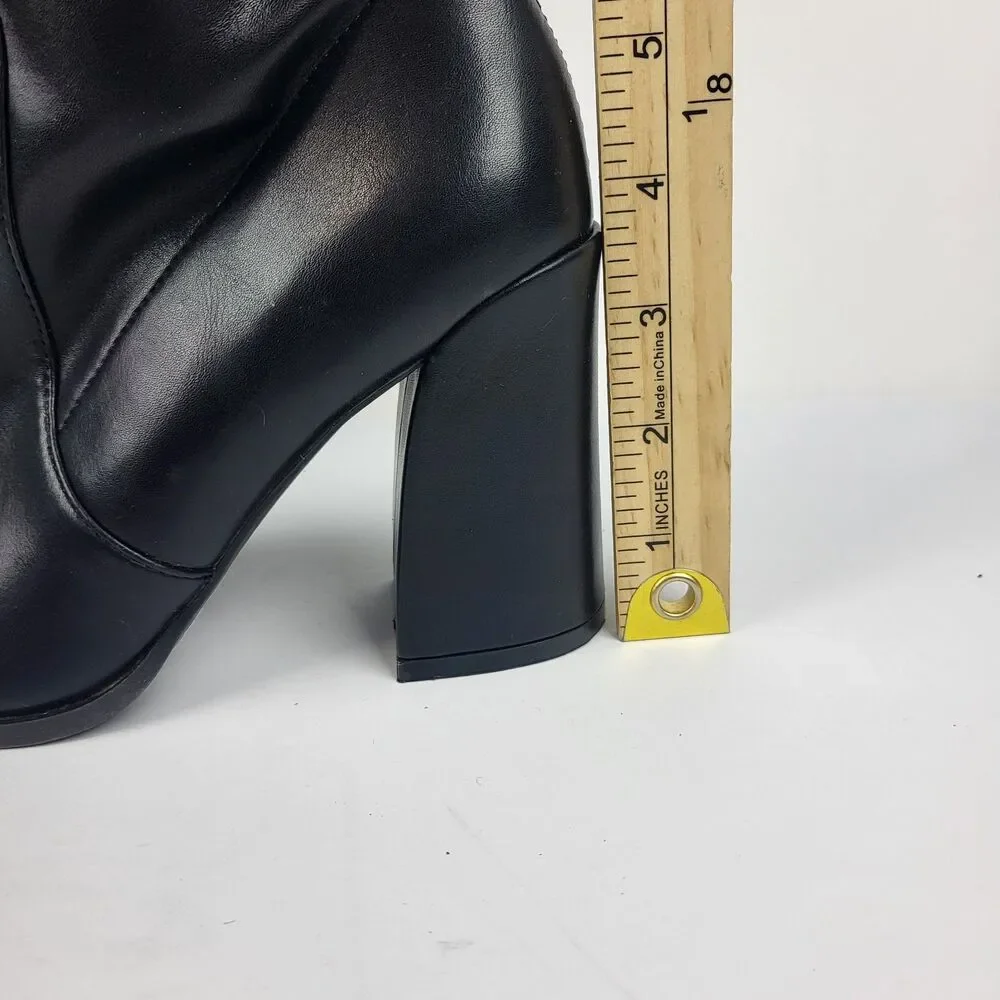 DV By Dolce Vita Women's Gollie Over The Knee Faux leather Boots Black Size 6